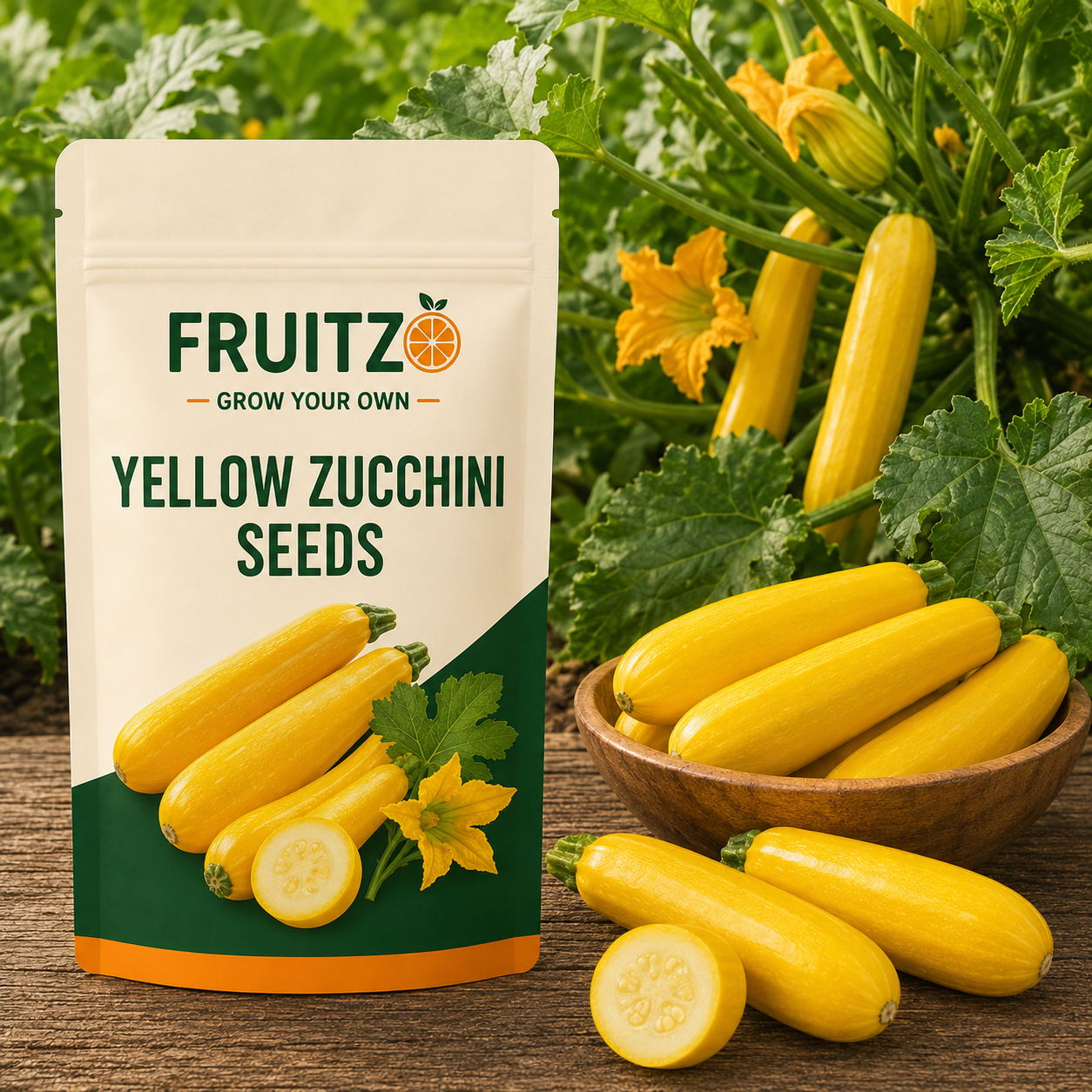 Yellow Zucchini Seeds for Home & Terrace Gardening
