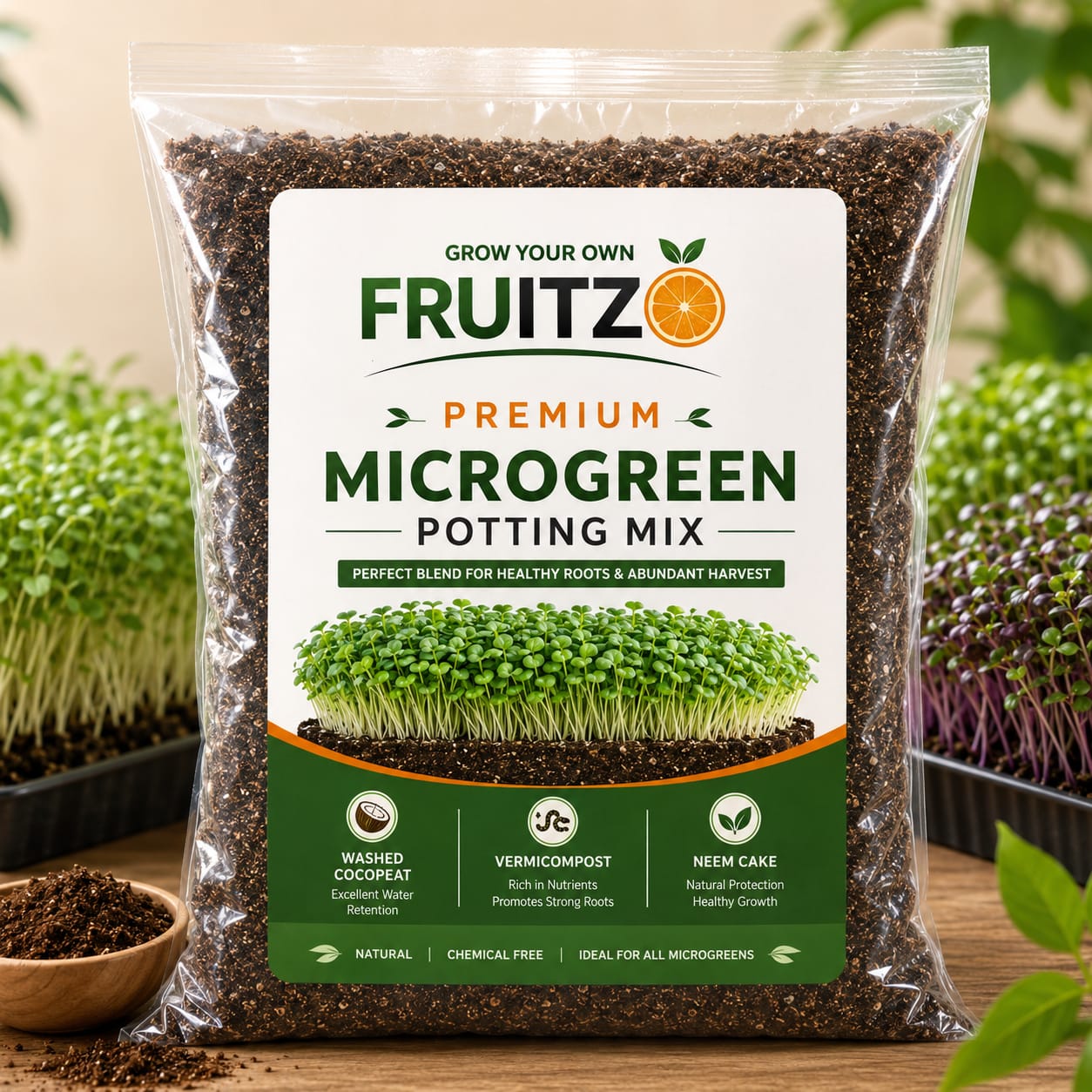 Fruitzo MicroGold™ – Premium Microgreen Potting Mix