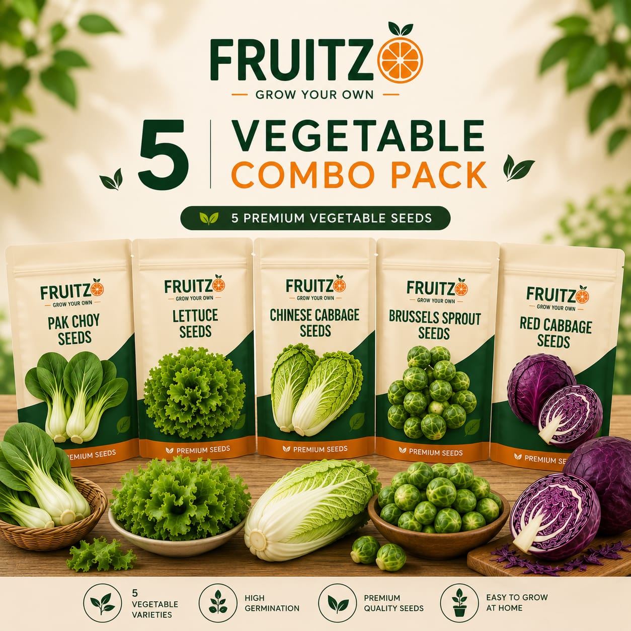Green Basket Combo For Kitchen Gardening